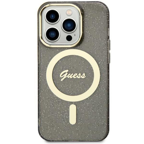 Guess GUHMN61HCMCGK iPhone 11 / Xr 6.1&quot; czarny/black hardcase Glitter Gold MagSafe