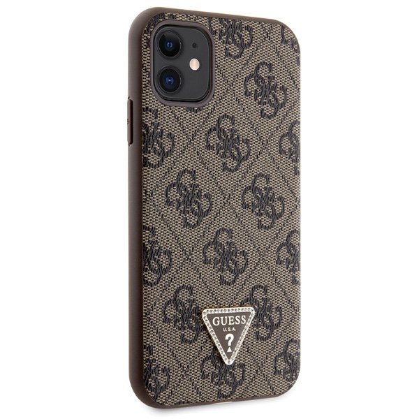 Guess GUHCN61P4TDSCPW iPhone 11 / Xr 6.1&quot; brązowy/brown hardcase Crossbody 4G Metal Logo