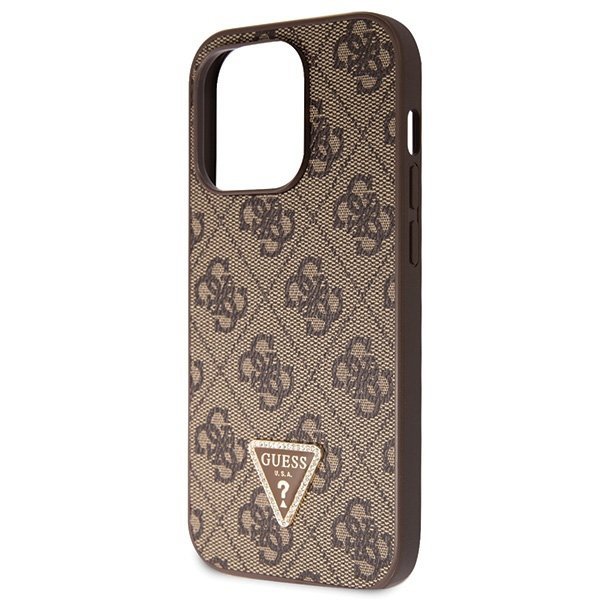 Guess GUHCP14LP4TDSCPW iPhone 14 Pro 6.1&quot; brązowy/brown hardcase Crossbody 4G Metal Logo