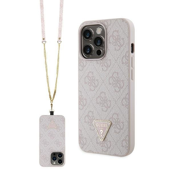 Guess GUHCP13LP4TDSCPP iPhone 13 Pro /13 6.1&quot; różowy/pink hardcase Crossbody 4G Metal Logo