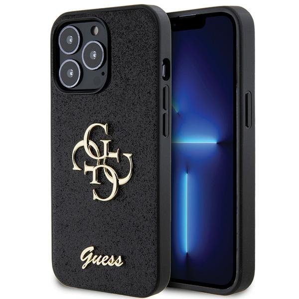 Guess GUHCP13LHG4SGK iPhone 13 Pro / 13 6.1&quot; czarny/black hardcase Glitter Script Big 4G