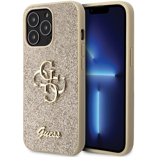 Guess GUHCP13XHG4SGD iPhone 13 Pro Max 6.7&quot; złoty/gold hardcase Glitter Script Big 4G