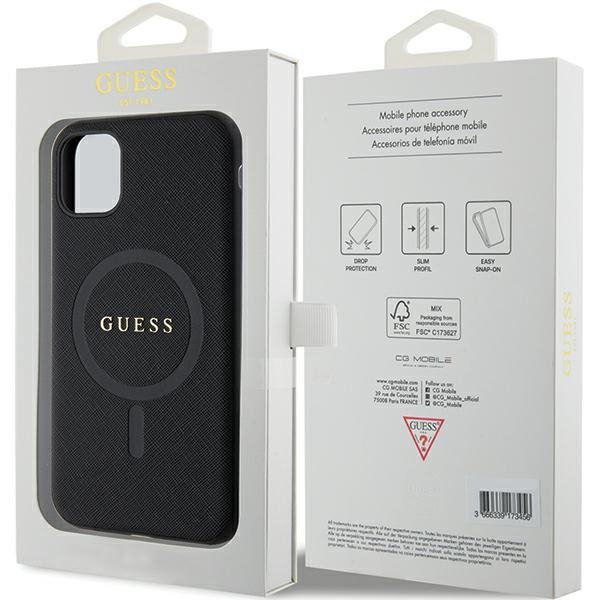 Guess GUHMN61PSAHMCK iPhone 11 / Xr 6.1&quot; czarny/black hardcase Saffiano MagSafe