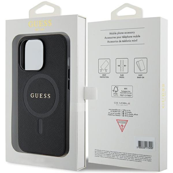 Guess GUHMP13LPSAHMCK iPhone 13 Pro / 13 6.1&quot; czarny/black hardcase Saffiano MagSafe