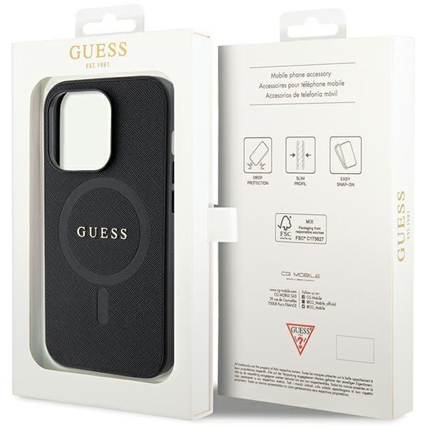 Guess GUHMP14XPSAHMCK iPhone 14 Pro Max 6.7&quot; czarny/black hardcase Saffiano MagSafe