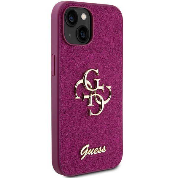 Guess GUHCP15SHG4SGU iPhone 15 / 14 / 13 6.1&quot; fioletowy/purple hardcase Glitter Script Big 4G