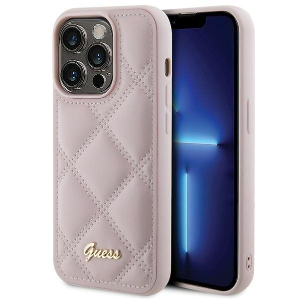 Guess GUHCP15XPSQSQSP iPhone 15 Pro Max 6.7&quot; różowy/pink hardcase Quilted Metal Logo