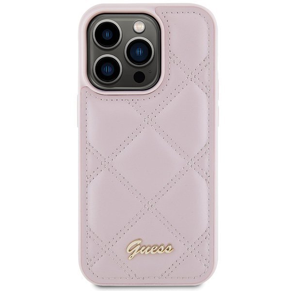 Guess GUHCP15XPSQSQSP iPhone 15 Pro Max 6.7&quot; różowy/pink hardcase Quilted Metal Logo