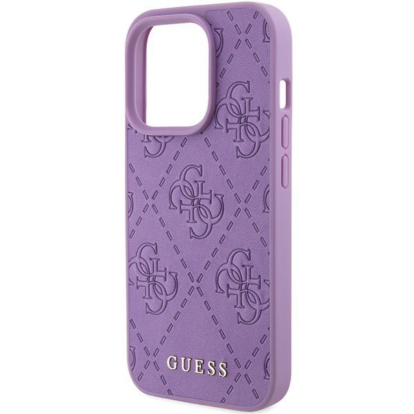 Guess GUHCP15LP4EPMU iPhone 15 Pro 6.1&quot; fioletowy/light purple hardcase Leather 4G Stamped