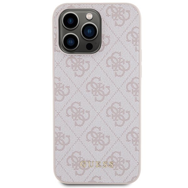 Guess GUHCP15XG4GFPI iPhone 15 Pro Max 6.7&quot; różowy/pink hard case 4G Metal Gold Logo
