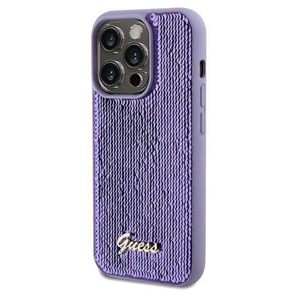Guess GUHCP13XPSFDGSU iPhone 13 Pro Max 6.7&quot; fioletowy/purple hardcase Sequin Script Metal