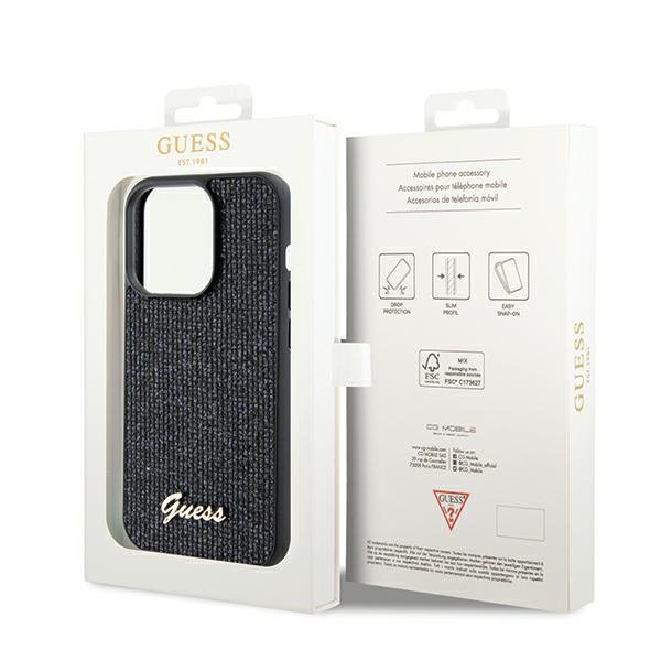 Guess GUHCP14XPMSDGSK iPhone 14 Pro Max 6.7&quot; czarny/black hardcase Disco Metal Script