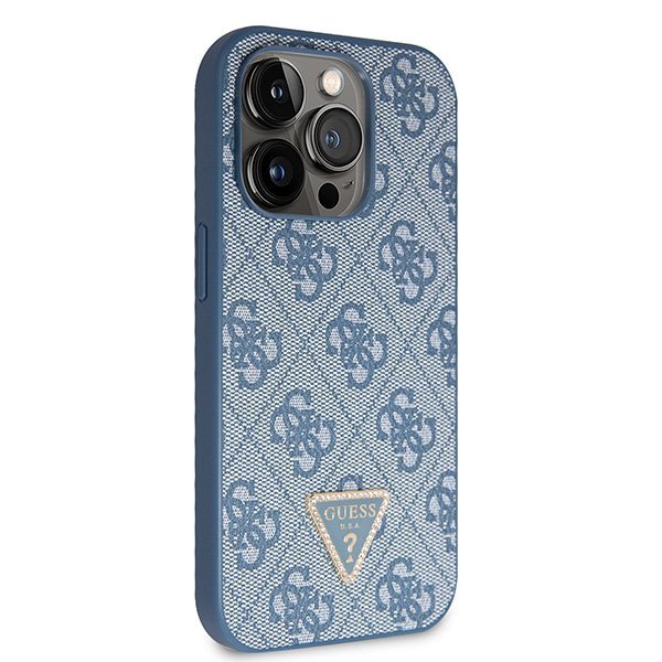 Guess GUHCP15LP4TDSCPB iPhone 15 Pro 6.1&quot; niebieski/blue hardcase Crossbody 4G Metal Logo