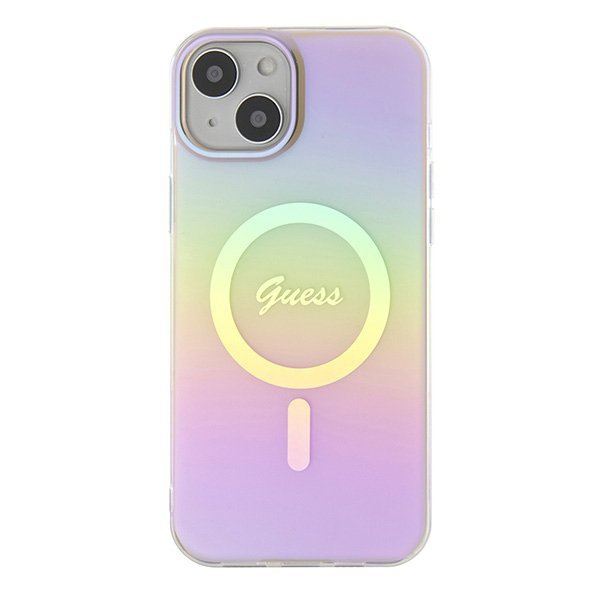 Guess GUHMP15SHITSP iPhone 15 / 14 / 13 6.1&quot; różowy/pink hardcase IML Iridescent MagSafe
