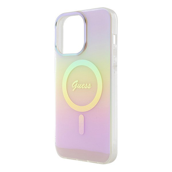Guess GUHMP15XHITSP iPhone 15 Pro Max 6.7&quot; różowy/pink hardcase IML Iridescent MagSafe