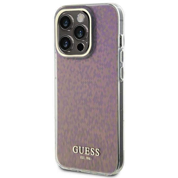 Guess GUHCP15XHDECMP iPhone 15 Pro Max 6.7&quot; różowy/pink hardcase IML Faceted Mirror Disco Iridescent