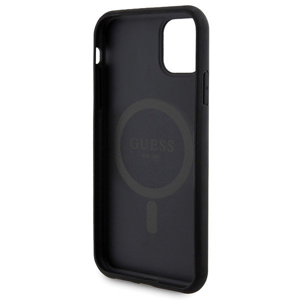 Zestaw Guess GUBPM5N614GEMGK iPhone11 6.1&quot; hardcase + Powerbank 5000mAh MagSafe czarny/black 4G Metal Logo