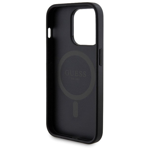 Zestaw Guess GUBPM5P13L4GEMGK iPhone13 Pro 6.1&quot; hardcase + Powerbank 5000mAh MagSafe czarny/black 4G Metal Logo