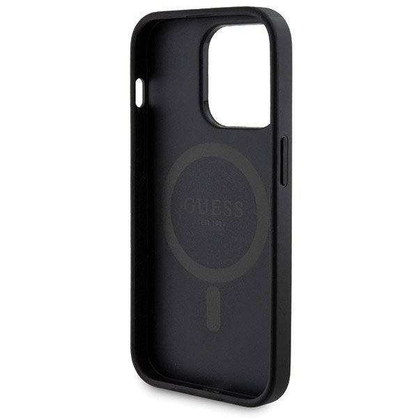 Zestaw Guess GUBPM5P13L4GEMGK iPhone 13 Pro 6.1&quot; hardcase + Powerbank 5000mAh MagSafe czarny/black 4G Metal Logo