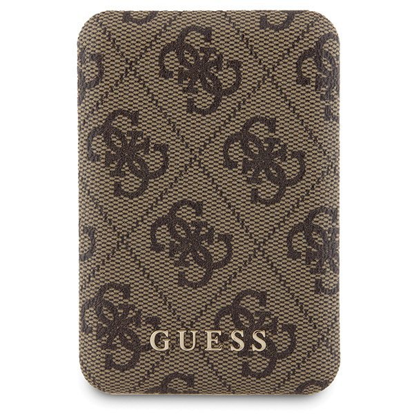 Zestaw Guess GUBPM5P15L4GEMGW iPhone15 Pro 6.1" hardcase + Powerbank 5000mAh MagSafe brązowy/brown 4G Metal Logo