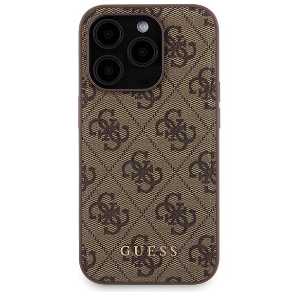 Zestaw Guess GUBPM5P15X4GEMGW iPhone15 Pro Max 6.7&quot; hardcase + Powerbank 5000mAh MagSafe brązowy/brown 4G Metal Logo