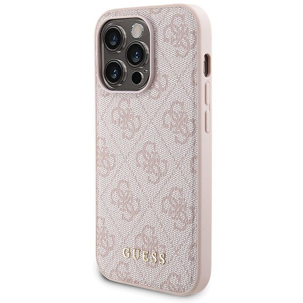 Zestaw Guess GUBPM5P15X4GEMGP iPhone15 Pro Max 6.7&quot; hardcase + Powerbank 5000mAh MagSafe różowy/pink 4G Metal Logo