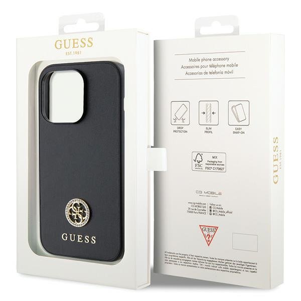 Guess GUHCP15XPS4DGPK iPhone 15 Pro Max 6.7&quot; czarny/black hardcase Strass Metal Logo