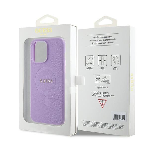 Guess GUHMP15XPSAHMCU iPhone 15 Pro Max 6.7&quot; fioletowy/purple hardcase Saffiano MagSafe