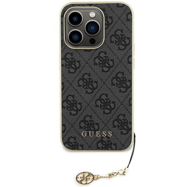 Guess GUHCP15LGF4GGR iPhone 15 Pro 6.1&quot; szary/grey hardcase 4G Charms Collection