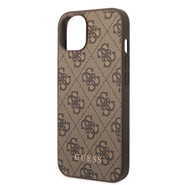 Guess GUHCP15MG4GFBR iPhone 15 Plus / 14 Plus 6.7&quot; brązowy/brown hard case 4G Metal Gold Logo