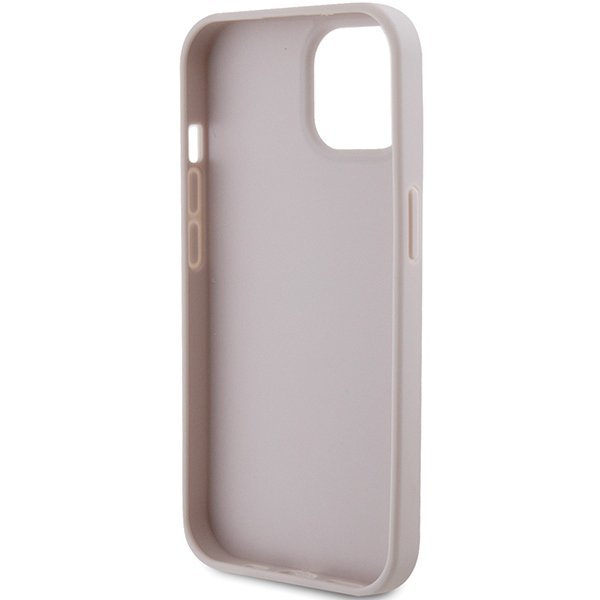 Guess GUHCP15SP4TDPP iPhone 15 / 14 / 13 6.1&quot; różowy/pink hardcase Leather 4G Triangle Strass