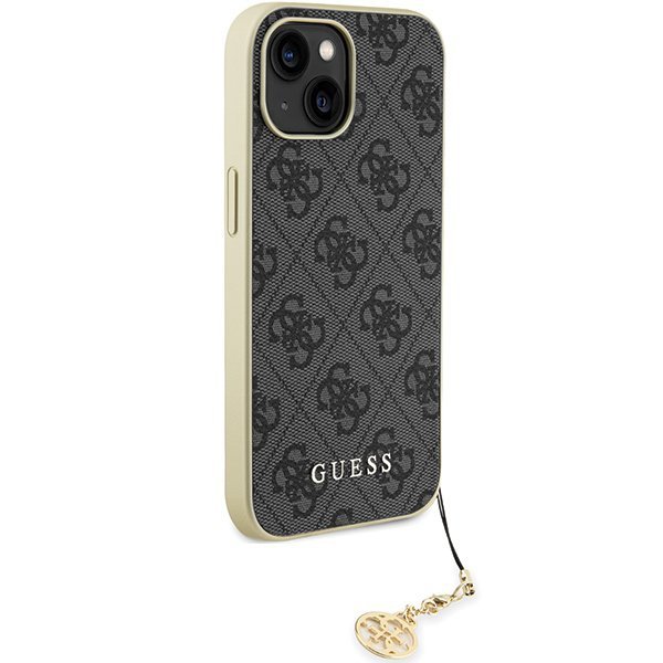Guess GUHCP15SGF4GGR iPhone 15 / 14 / 13 6.1&quot; szary/grey hardcase 4G Charms Collection