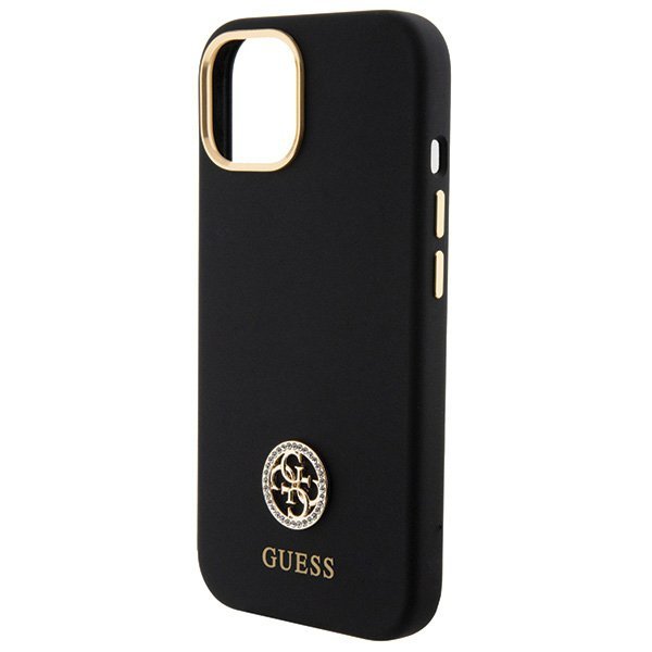 Guess GUHCP15SM4DGPK iPhone 15 / 14 / 136.1&quot; czarny/black hardcase Silicone Logo Strass 4G