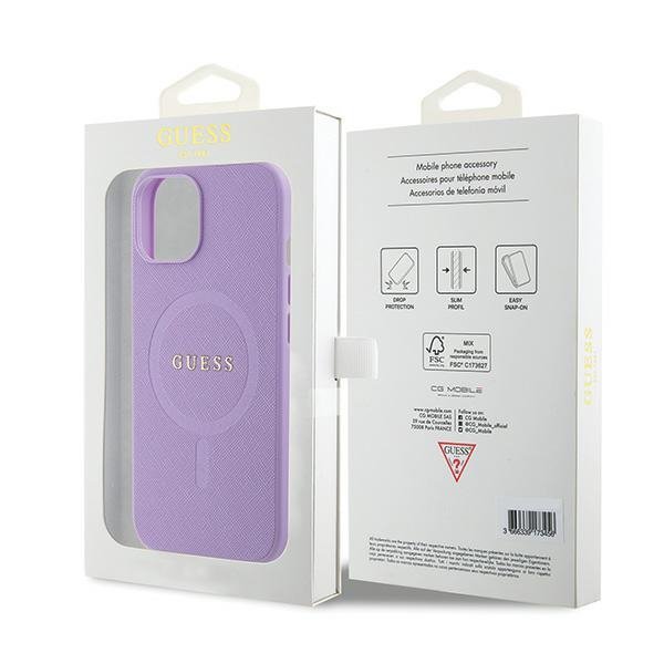 Guess GUHMP15MPSAHMCU iPhone 15 Plus / 14 Plus 6.7&quot; fioletowy/purple hardcase Saffiano MagSafe