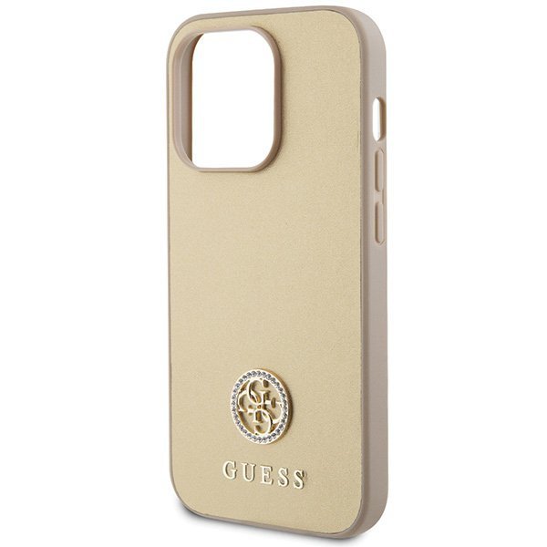Guess GUHCP15LPS4DGPD iPhone 15 Pro 6.1&quot; złoty/gold hardcase Strass Metal Logo