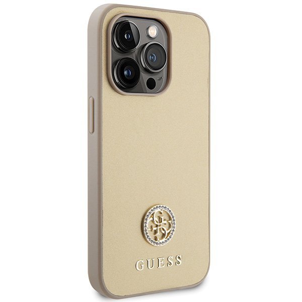 Guess GUHCP15XPS4DGPD iPhone 15 Pro Max 6.7&quot; złoty/gold hardcase Strass Metal Logo