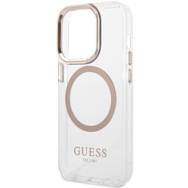 Guess GUHMP15XHTRMD iPhone 15 Pro Max6.7&quot; złoty/gold hard case Metal Outline Magsafe