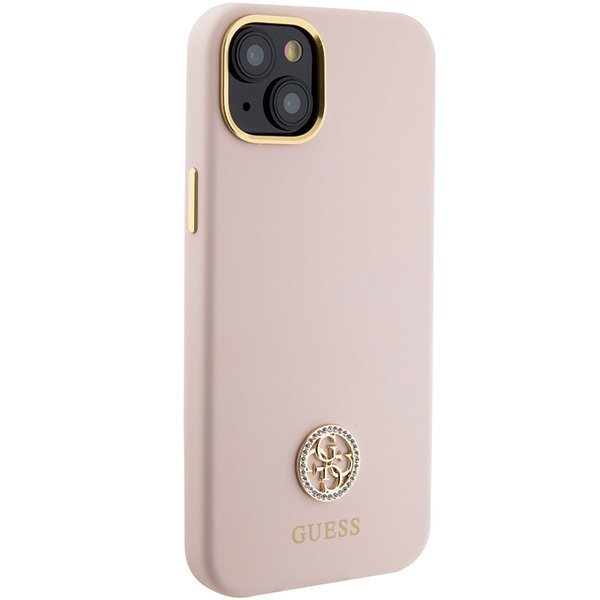 Guess GUHCP15M4DGPP iPhone 15 Plus / 14 Plus 6.7&quot; jasnoróżowy/pink hardcase Silicone Logo Strass 4G