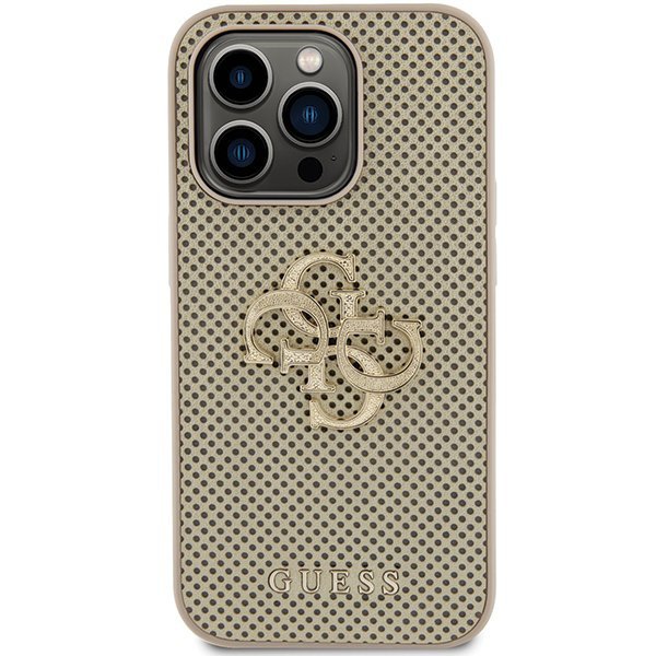 Guess GUHCP15LPSP4LGD iPhone 15 Pro 6.1&quot; złoty/gold hardcase Perforated 4G Glitter