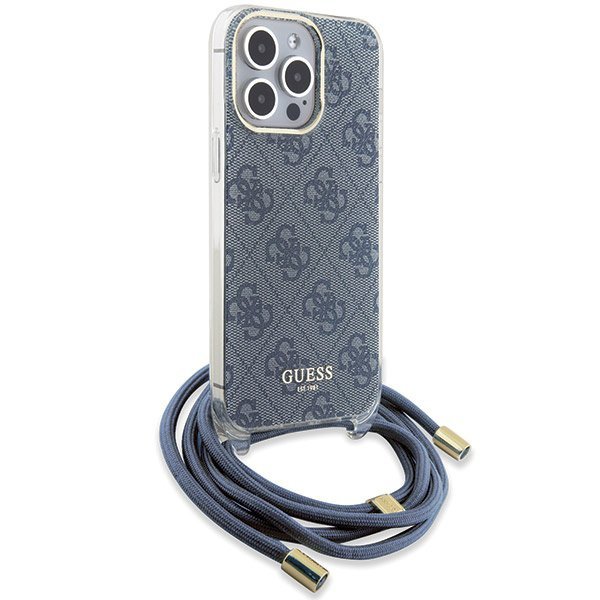 Guess GUHCP15XHC4SEB iPhone 15 Pro Max 6.7&quot; niebieski/blue hardcase Crossbody Cord 4G Print