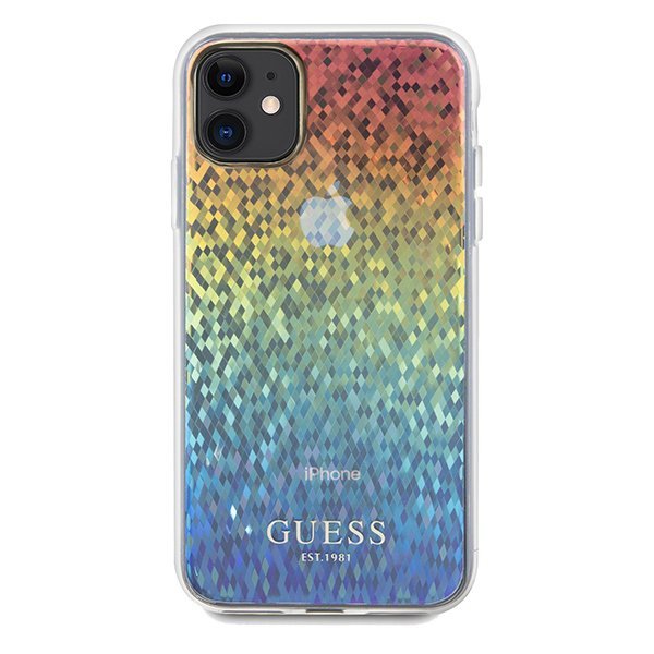 Guess GUHCN61HDECMI iPhone 11 / Xr 6.1&quot; wielokolorowy hardcase IML Faceted Mirror Disco Iridescent
