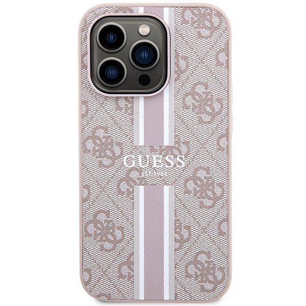 Guess GUHMP15XP4RPSP iPhone 15 Pro Max 6.7&quot; różowy/pink hardcase 4G Printed Stripes MagSafe