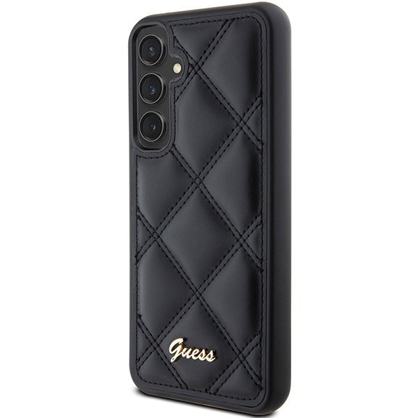 Guess GUHCS23FEPSQSQSK S23 FE S711czarny/black hardcase Quilted Metal Logo