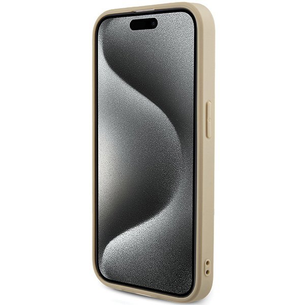 Guess GUHCP14LPSAIRSD iPhone 14 Pro 6.1&quot; złoty/gold hardcase Saffiano Iridescent Script
