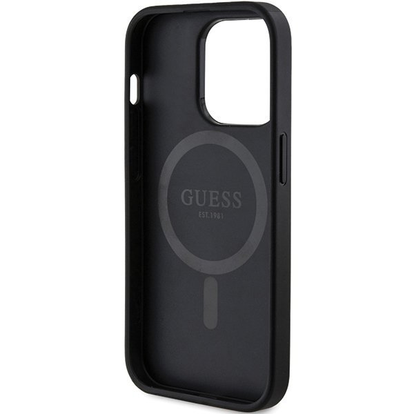 Guess GUHMP13XG4GFRK iPhone 13 Pro Max 6.7&quot; czarny/black hardcase 4G Collection Leather Metal Logo MagSafe