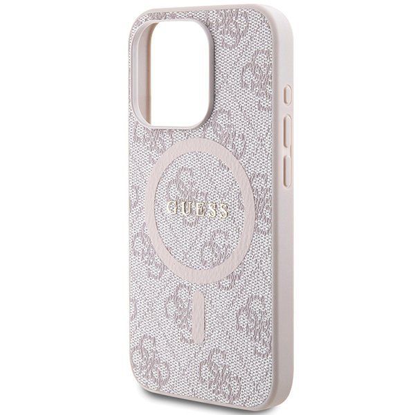 Guess GUHMP14XG4GFRP iPhone 14 Pro Max 6.7&quot; różowy/pink hardcase 4G Collection Leather Metal Logo MagSafe