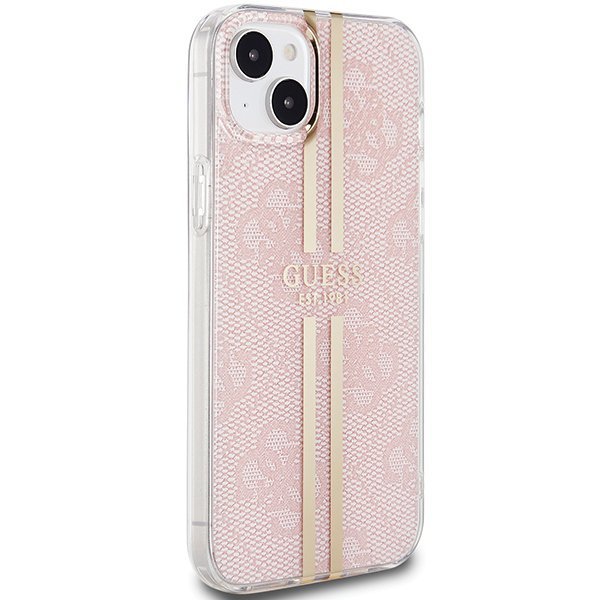 Guess GUHCP15SH4PSEGP iPhone 15 / 14 / 13 6.1&quot; różowy/pink hardcase IML 4G Gold Stripe