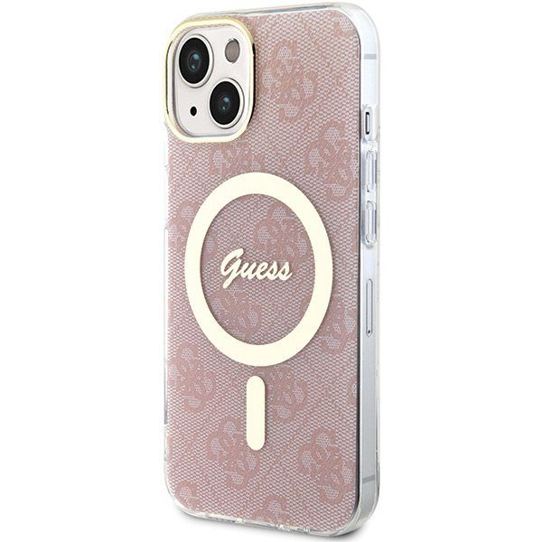 Guess GUHMP15SH4STP iPhone 15 / 14 / 13 6.1&quot; różowy/pink hardcase IML 4G MagSafe
