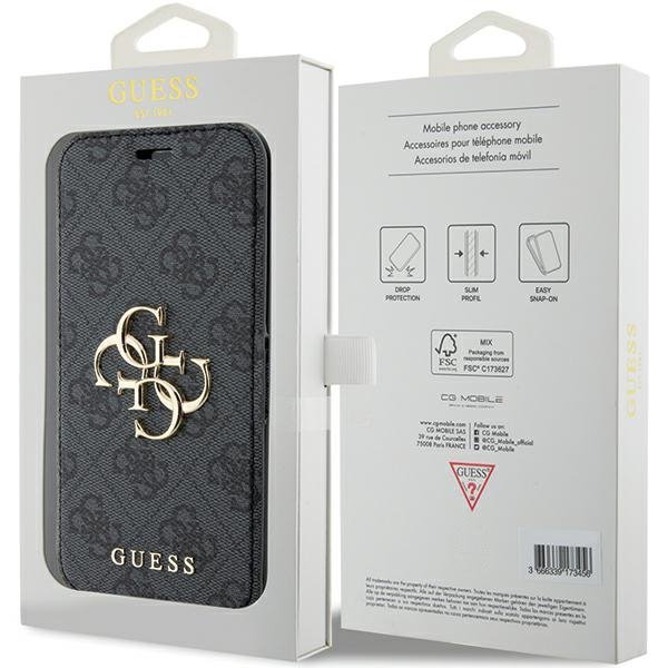 Guess GUBKP15L4GMGGR iPhone 15 Pro 6.1&quot;szary/grey book 4G Metal Logo