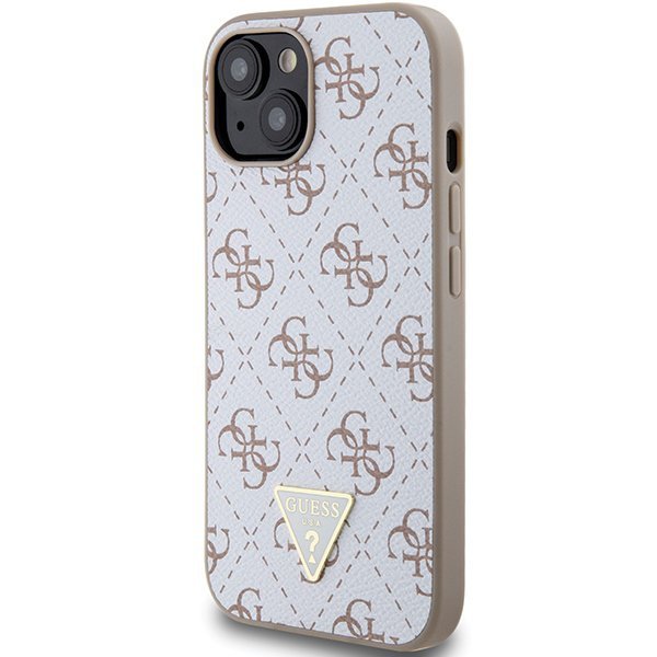 Guess GUHCP15SPG4GPH iPhone 15 / 14 / 13 6.1&quot; biały/white hardcase 4G Triangle Metal Logo